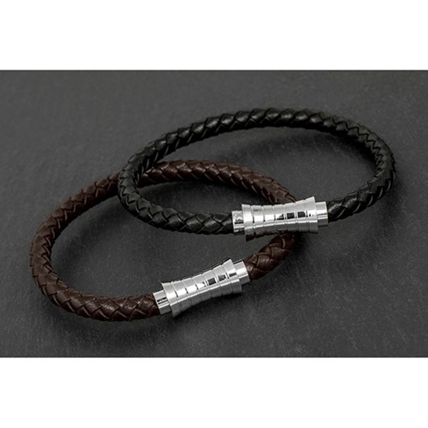 EQ For Men Indent Clasp Leather Bracelet