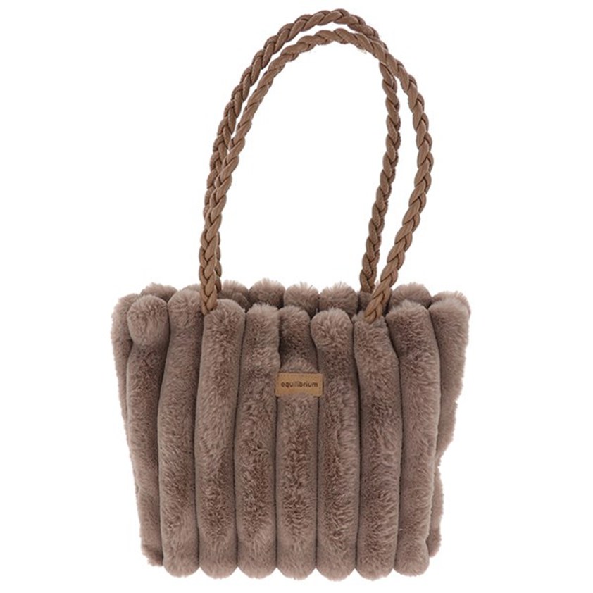 Faux Fur Handbag mink striped effect