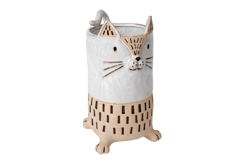 Grey Cat Vase
