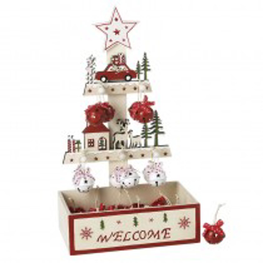 Red or Whtie Hanging Metal Round Bells