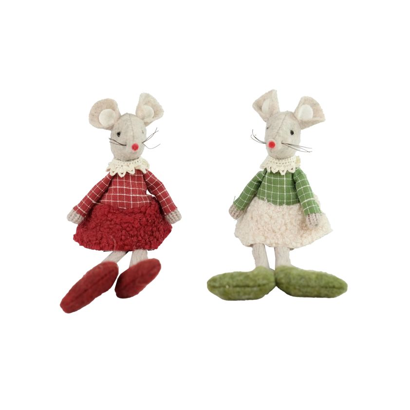 Shelf Sitting Mice Red/Green (2 Ass.)