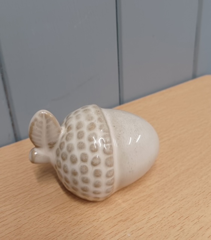 Beige Mottle Ceramic Acorn Decoration (5cm)