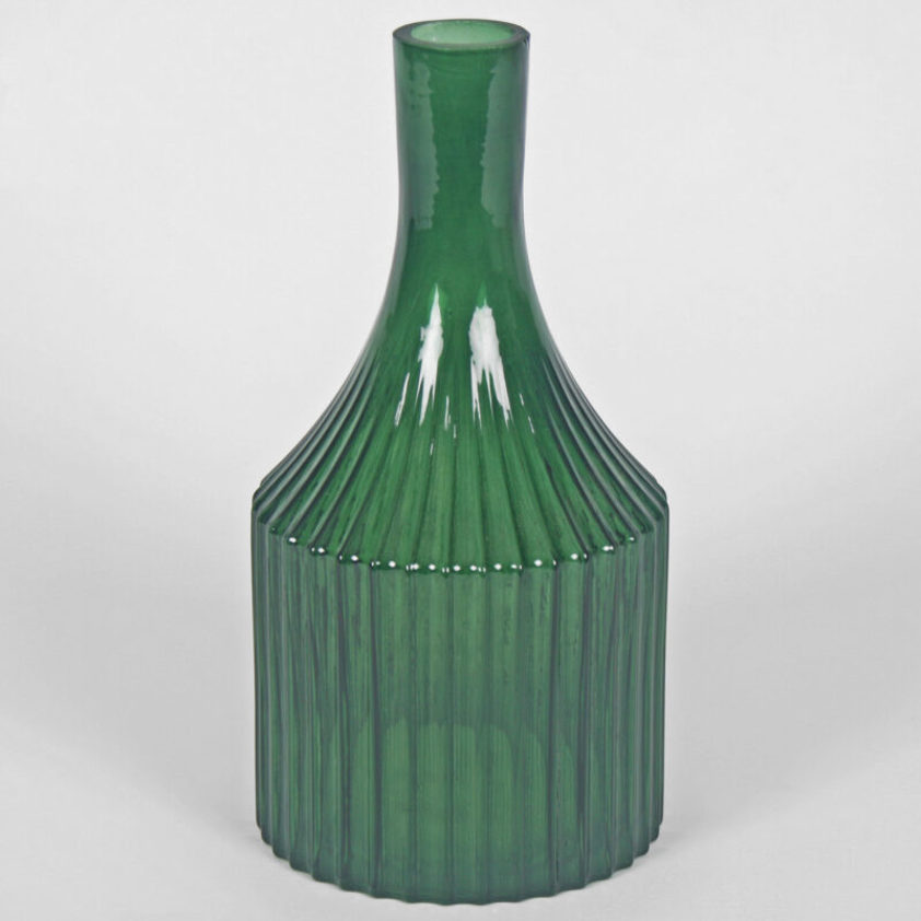 Bottle Ribbed Necked Green