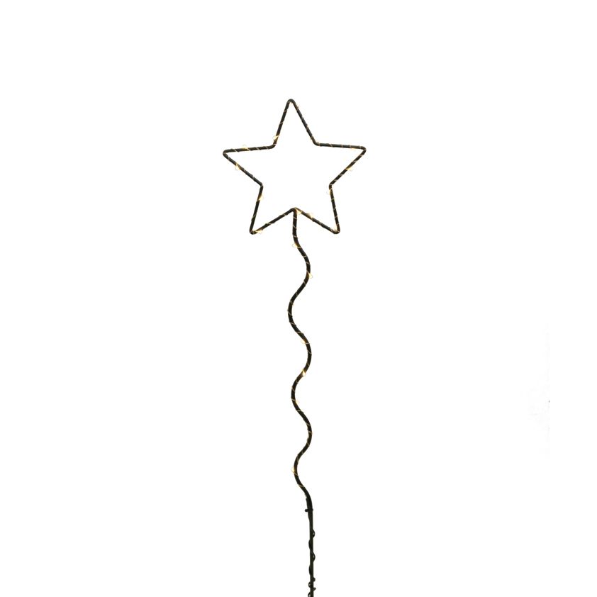 Black Led Curvy Star Stake