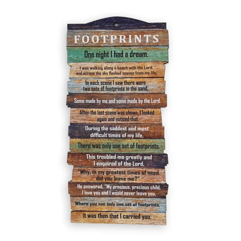 Small Stacked Plaque - Footprints
