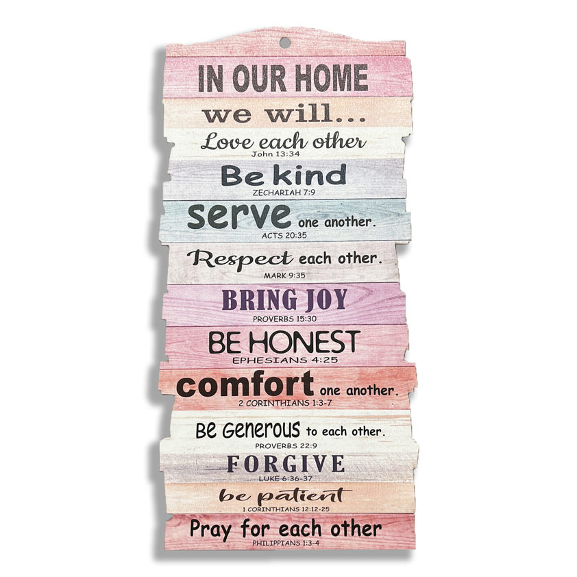 Stacked Plaque - Small - In our home we will...