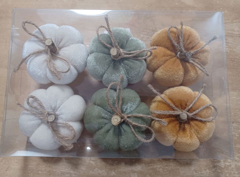 Harvest Pumpkins Velvet Box Of 6 Pumpkins