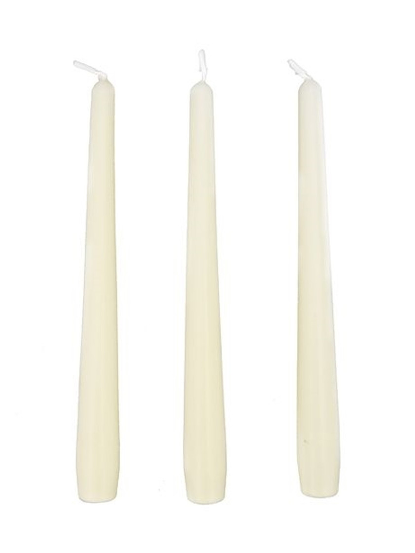 Ivory Tapered Candle, Individually wrapped in cello