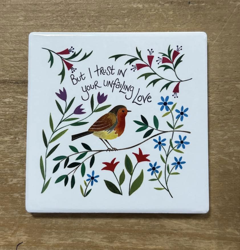 I trust in your Unfailing Love Hannah Dunnett Bird Coasters