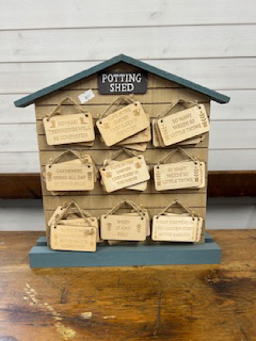 Potting shed mini garden sign