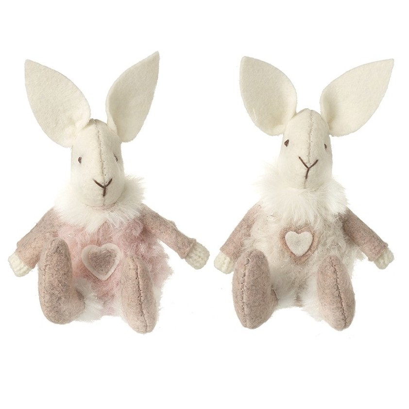 Fabric Sitting Bunny Beige (8cm)