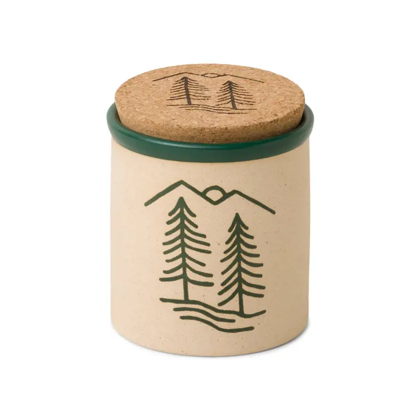 Cypress & Fir Dune Candle with Tree Artwork 8 oz./226g - Dark Green
