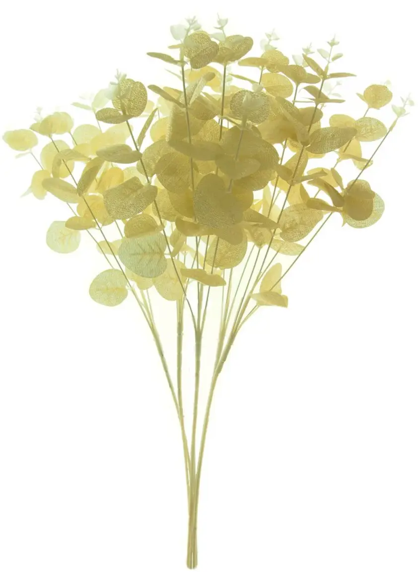 Silk Long Stem Eucalyptus Bunch Cream/Gold