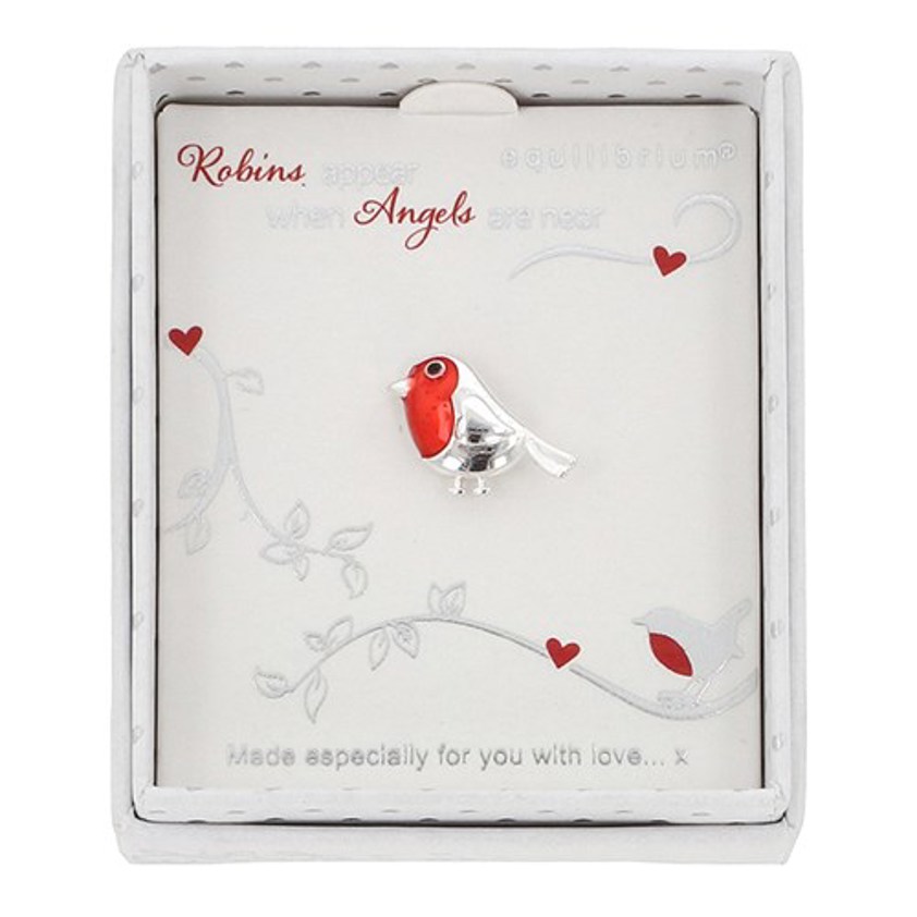 Robins Appear Dainty Silver Plated Pin Brooch