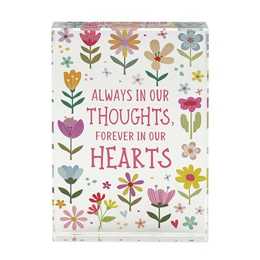 Pretty Floral Glass Plaque Hearts