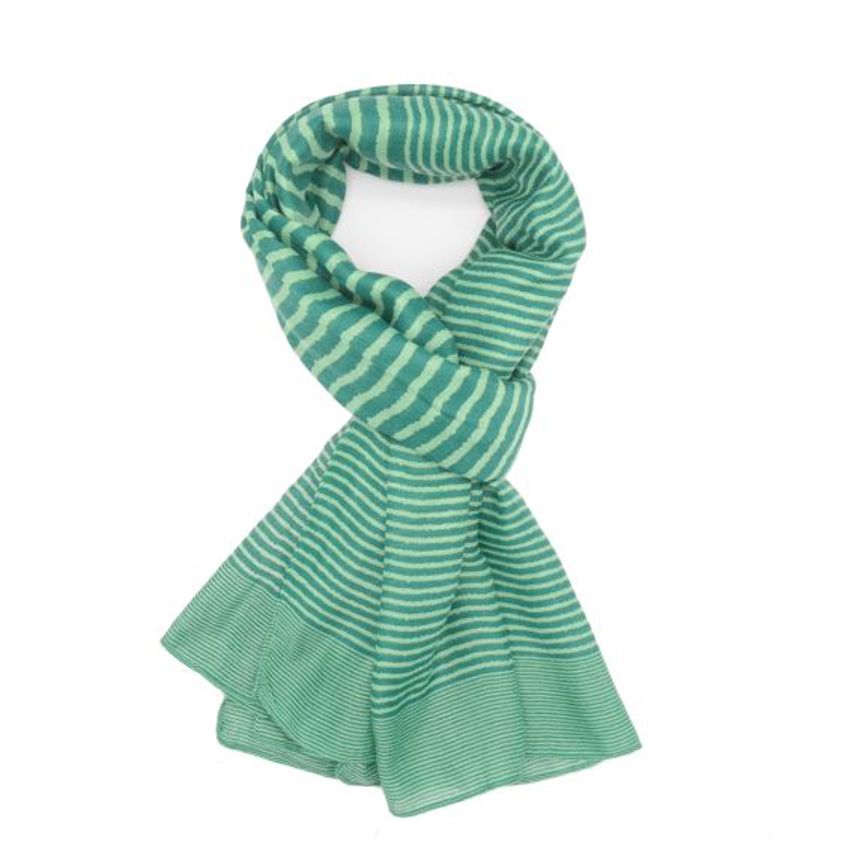 Cross Stripes Scarf Green