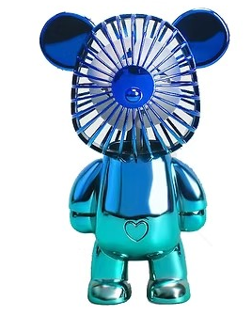 Blue Green Two-Toned Bear Fan