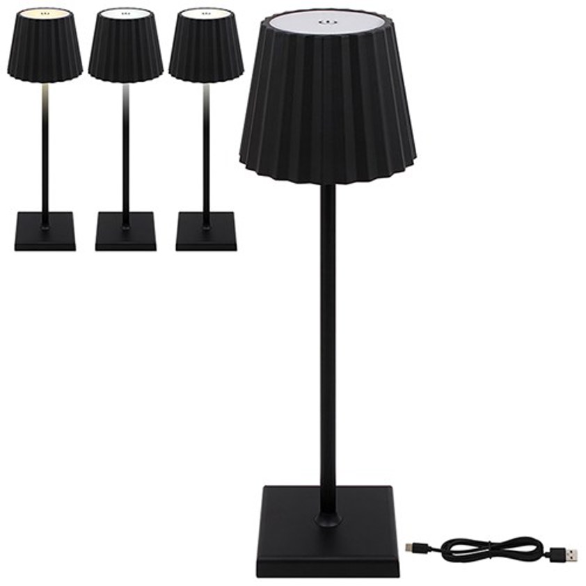 Square Base Touch LED Lamp Black
