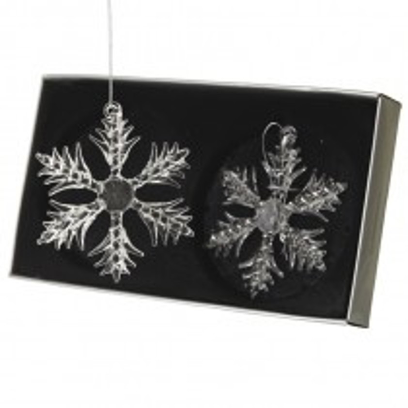 Hanging Glass Snowflake Set