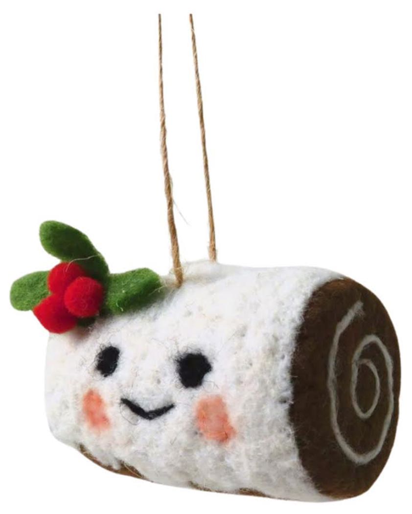 Chocolate Log Tree Decoration 7cm