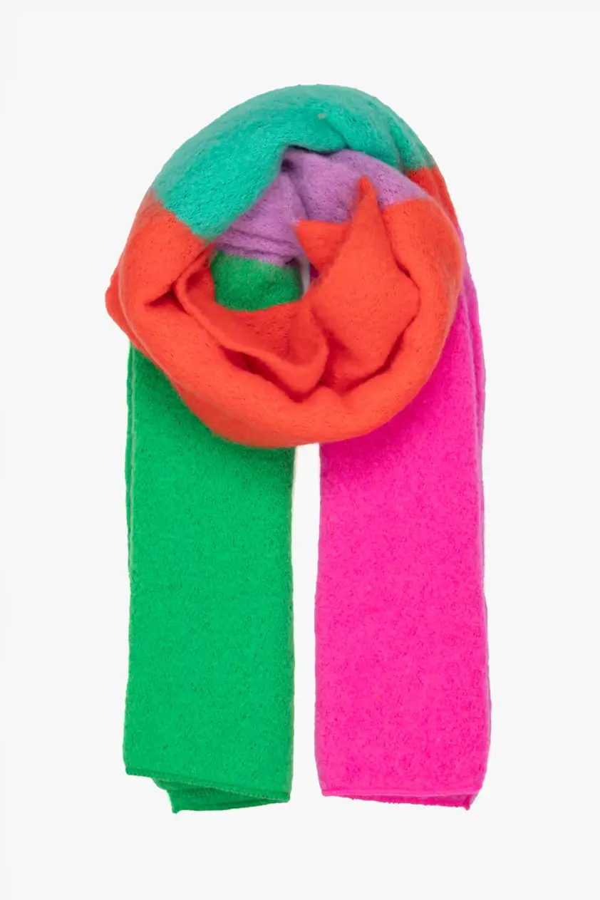 Honor Heavyweight Scarf Green Fuchsia ZigZag Print