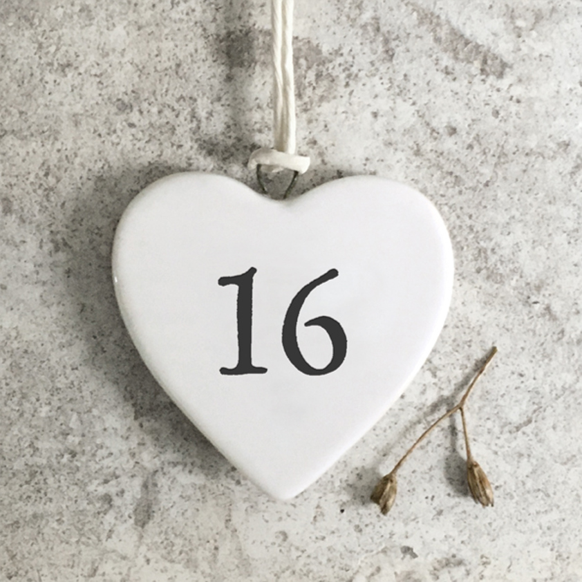 16 Small Hanging Porcelain Heart - Age