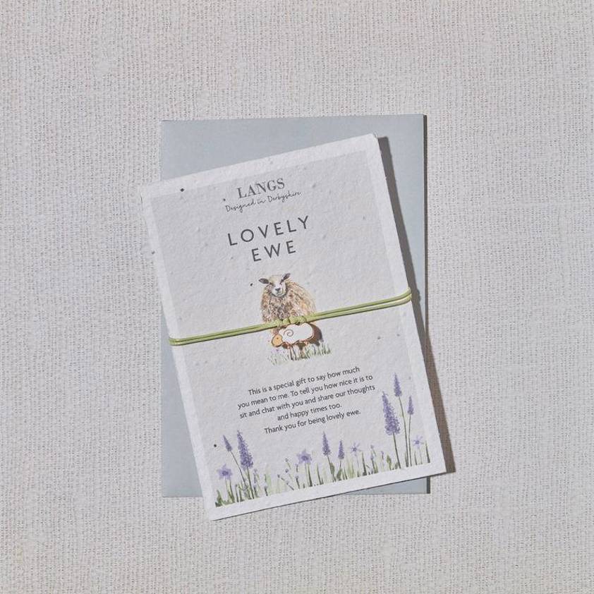 Seed Card Lovely Ewe With Sheep String Bracelet