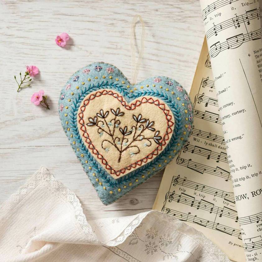 Embroidered Heart Felt Embroidery Kit