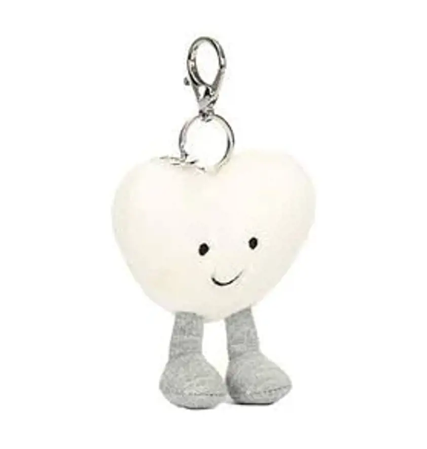 Amuseable Cream Heart Bag Charm