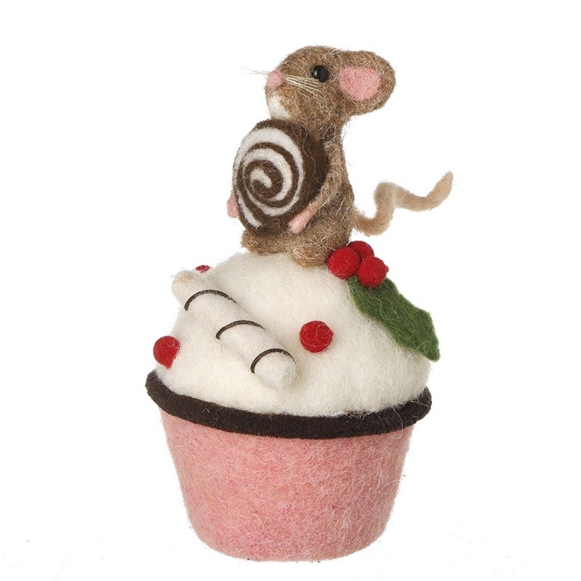 Felt Mouse On Cupcake