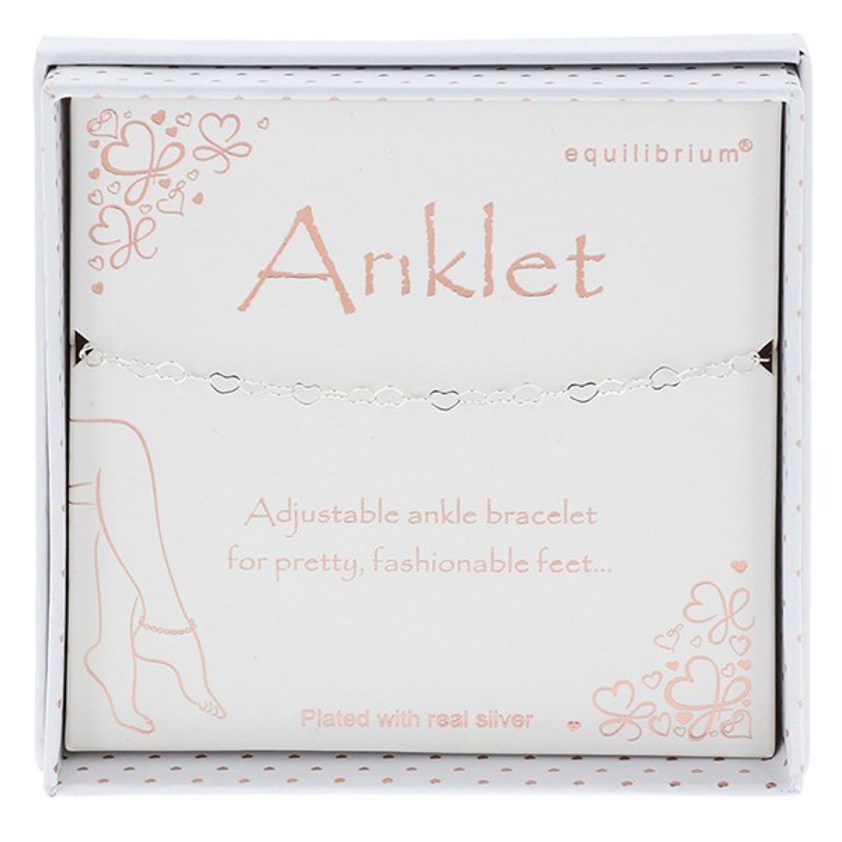 Hollow Hearts Silver Plated Anklet