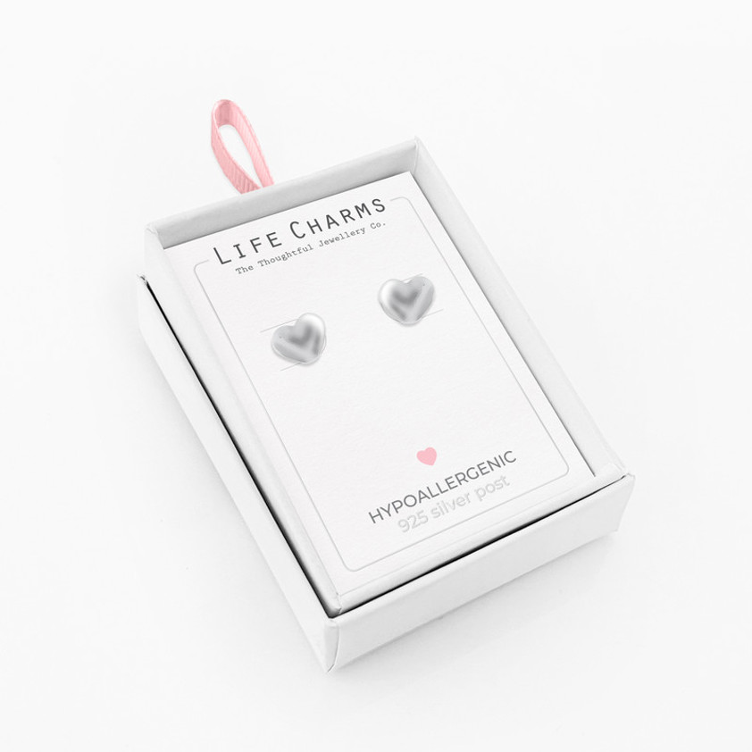 Heartfelt silver studs