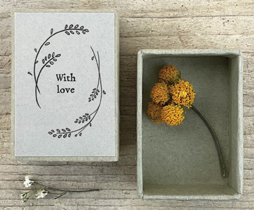 Dried flower matchbox-With love