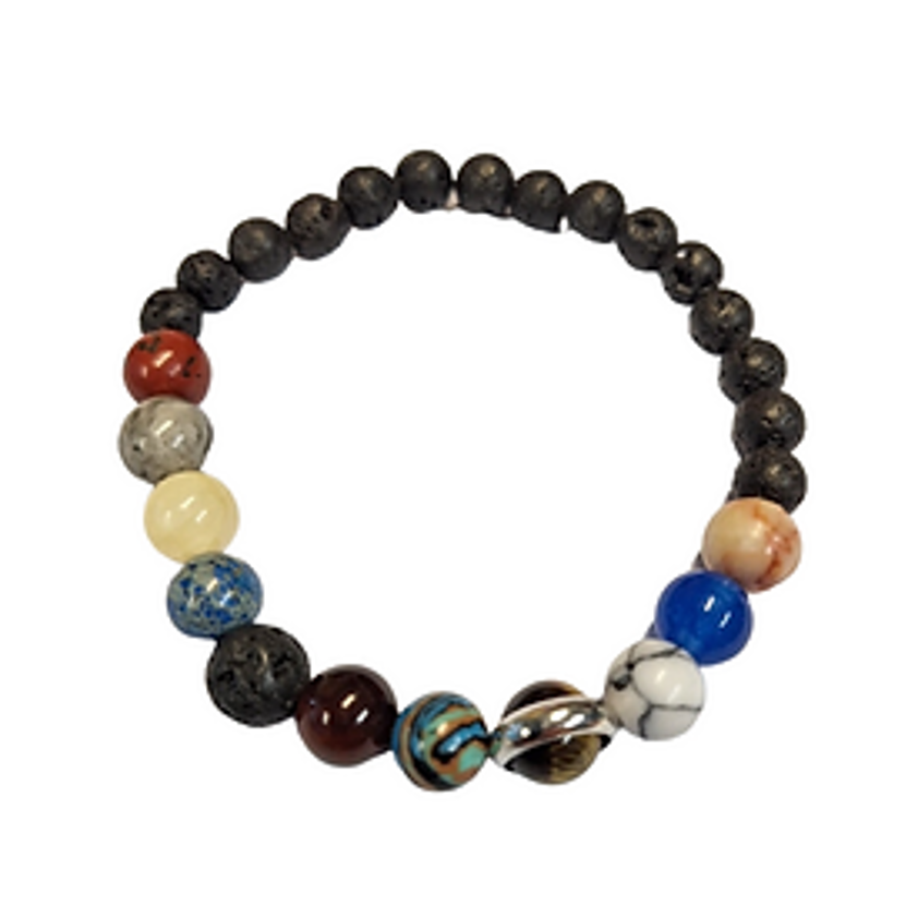 Natural Stone wt Lava Rock Planet Bracelet