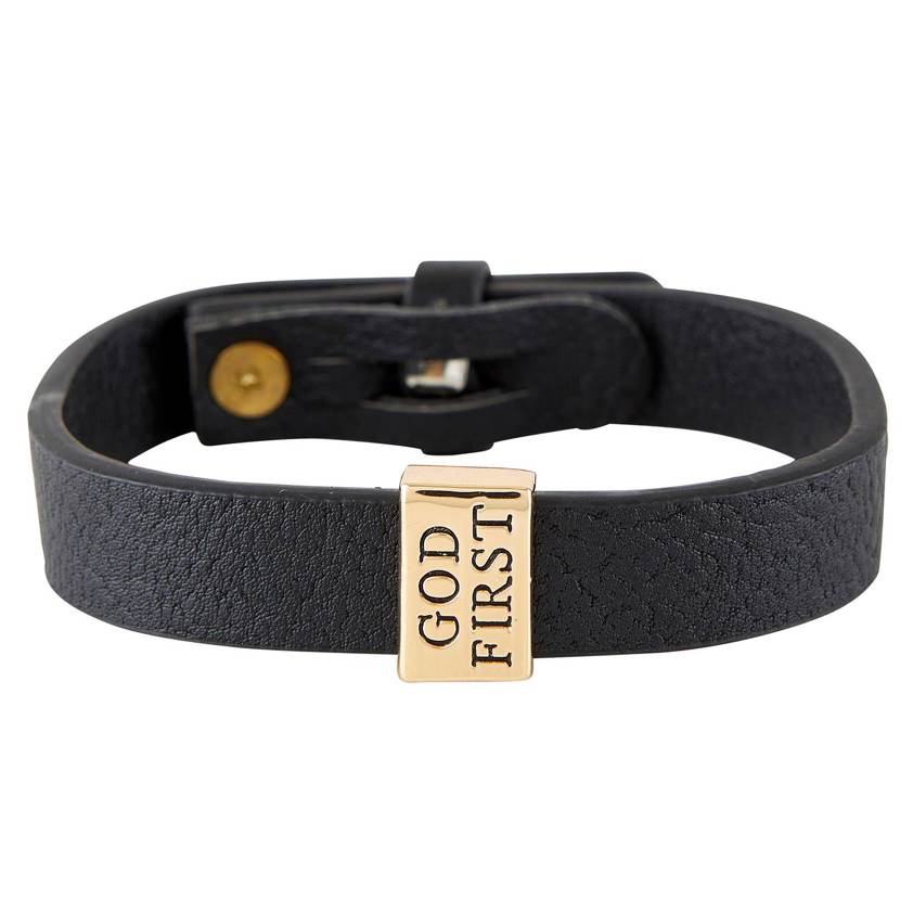 Boxed Leather Bracelet - God First