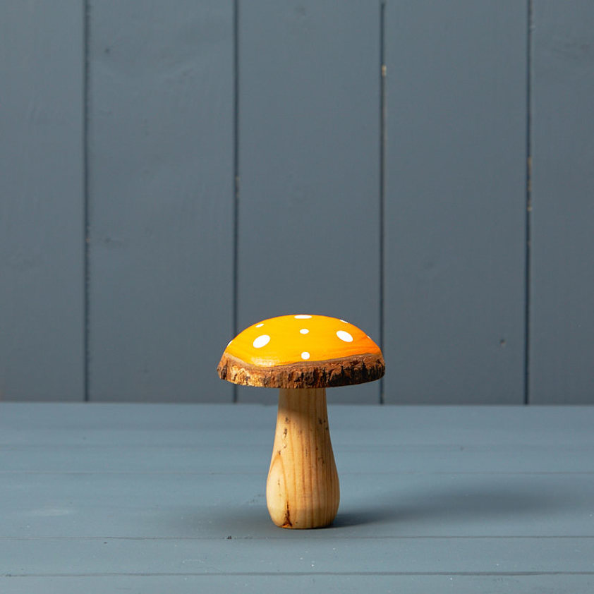 orange wooden mushroom 8x10cm