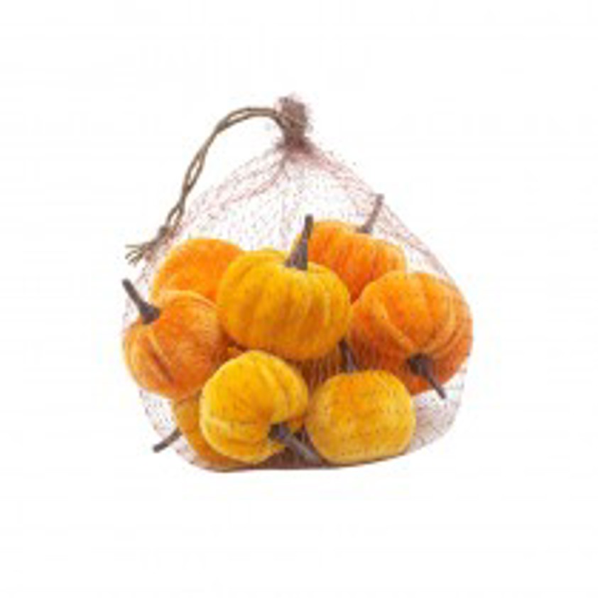 Orange Velvet Pumpkins 12 in a bag
