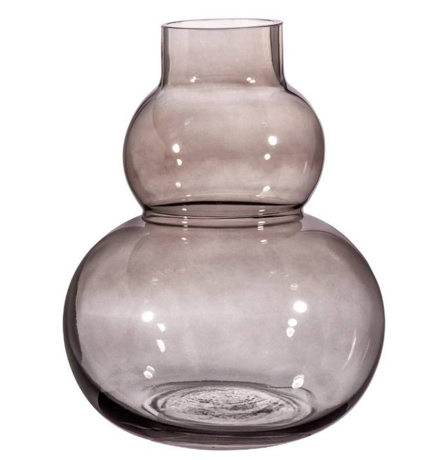 Glass Pebble Vase Grey Smoke