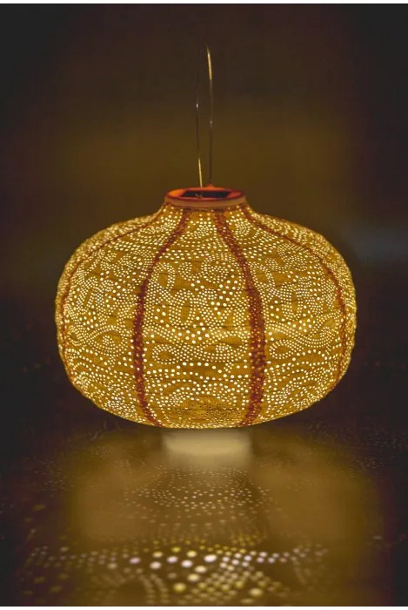 Pumpkin Yellow Solar Lantern Paper look