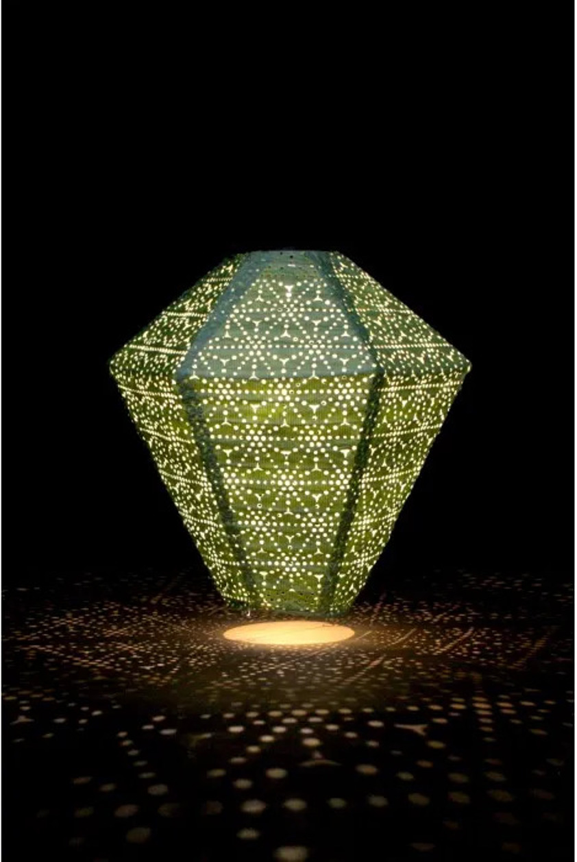 Diamond Green Solar Lantern Paper look