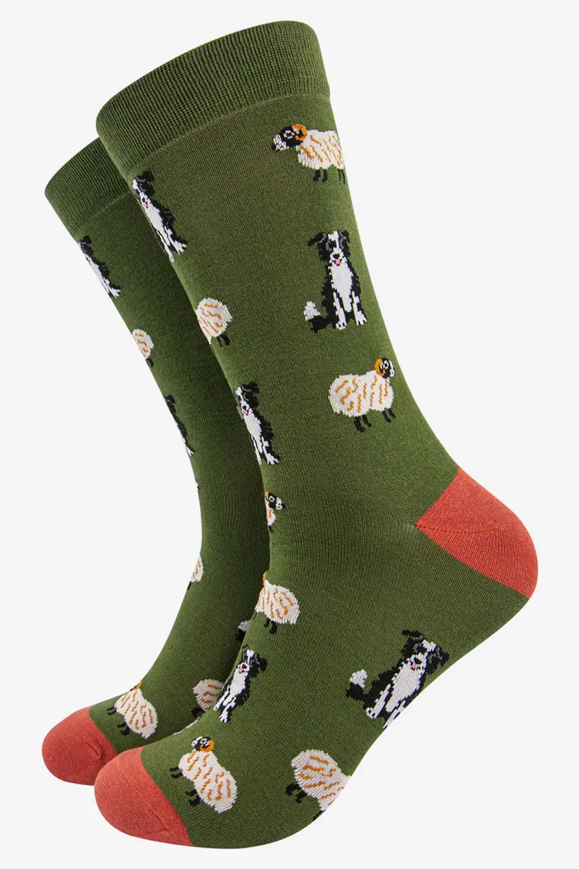 Men's Sheepdog Trials Bamboo Socks in Green