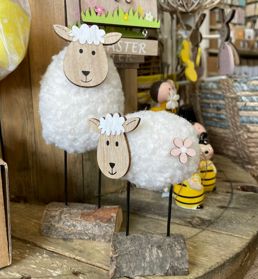 Sheep on wood base