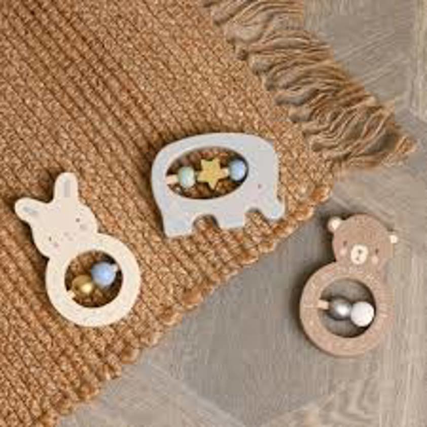 Bambino Wooden Animal Rattles assorted