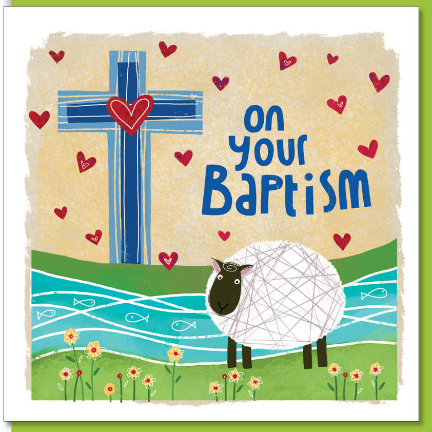 Baptism Sheep Greetings Card