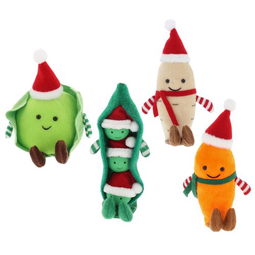Peas in a Pod Christmas Veggies Decoration Sitting