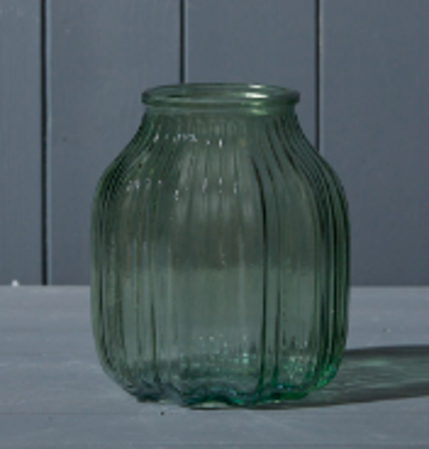 Vintage Green Glass Vase (16cm)