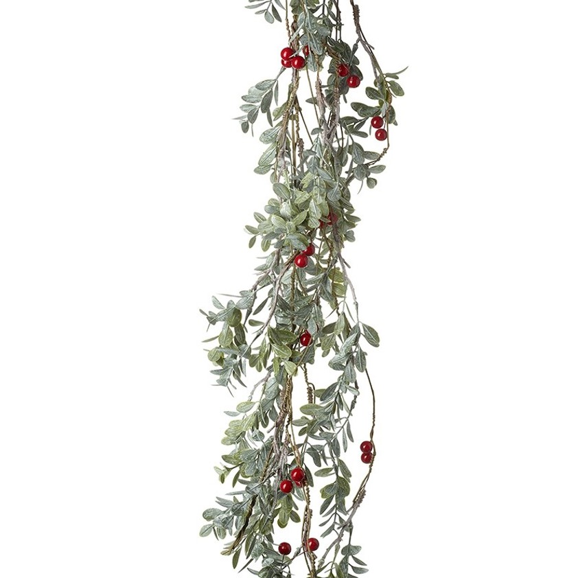 Green Leaf & Red Berry Garland