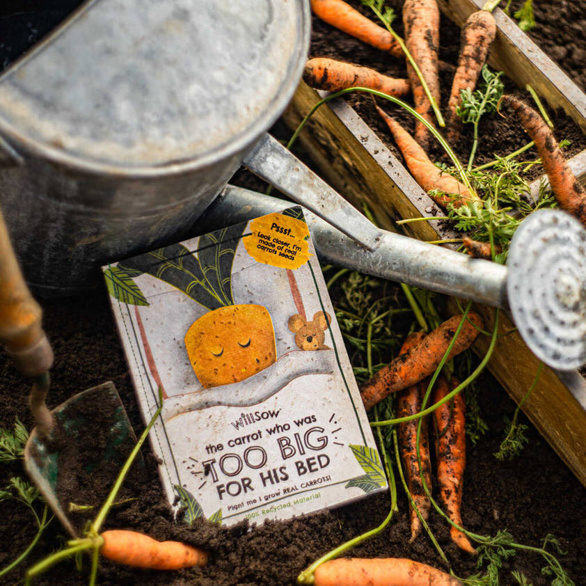 The carrot who was too big for his bed- Plantable Book