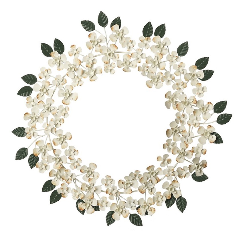 White Metal Flower Wreath