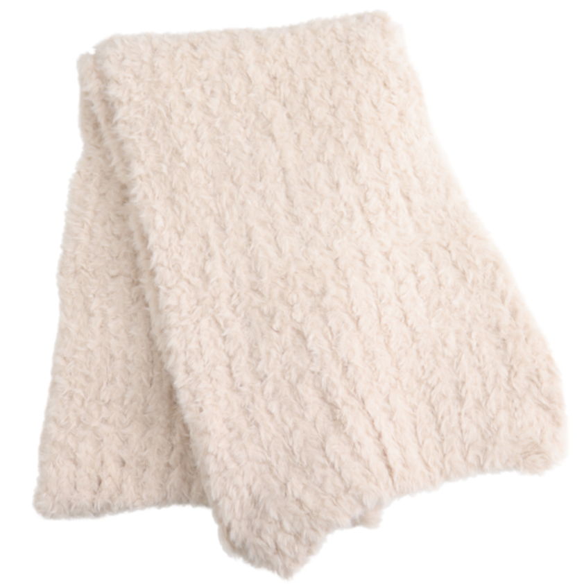 Cream Plain Knit Scarf Cream